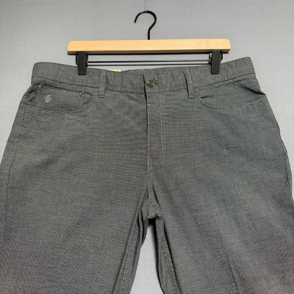 English Laundry Brixton Pants Men 36x30 Gray Textured Micro Check Dark Academia - Picture 2 of 16